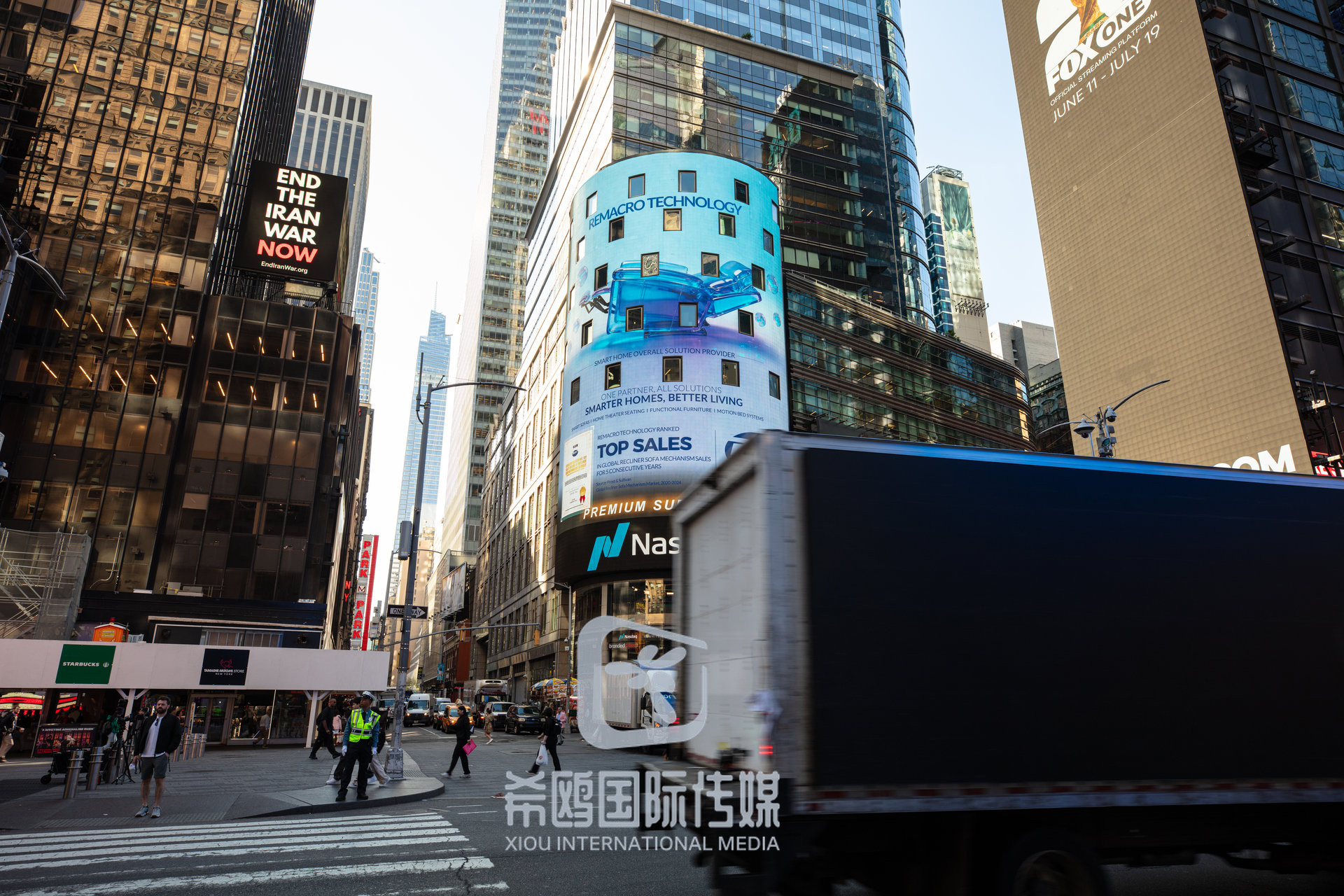 纳斯达克大屏客户案例 2026年06月03日 纽约时代广场大屏广告实拍