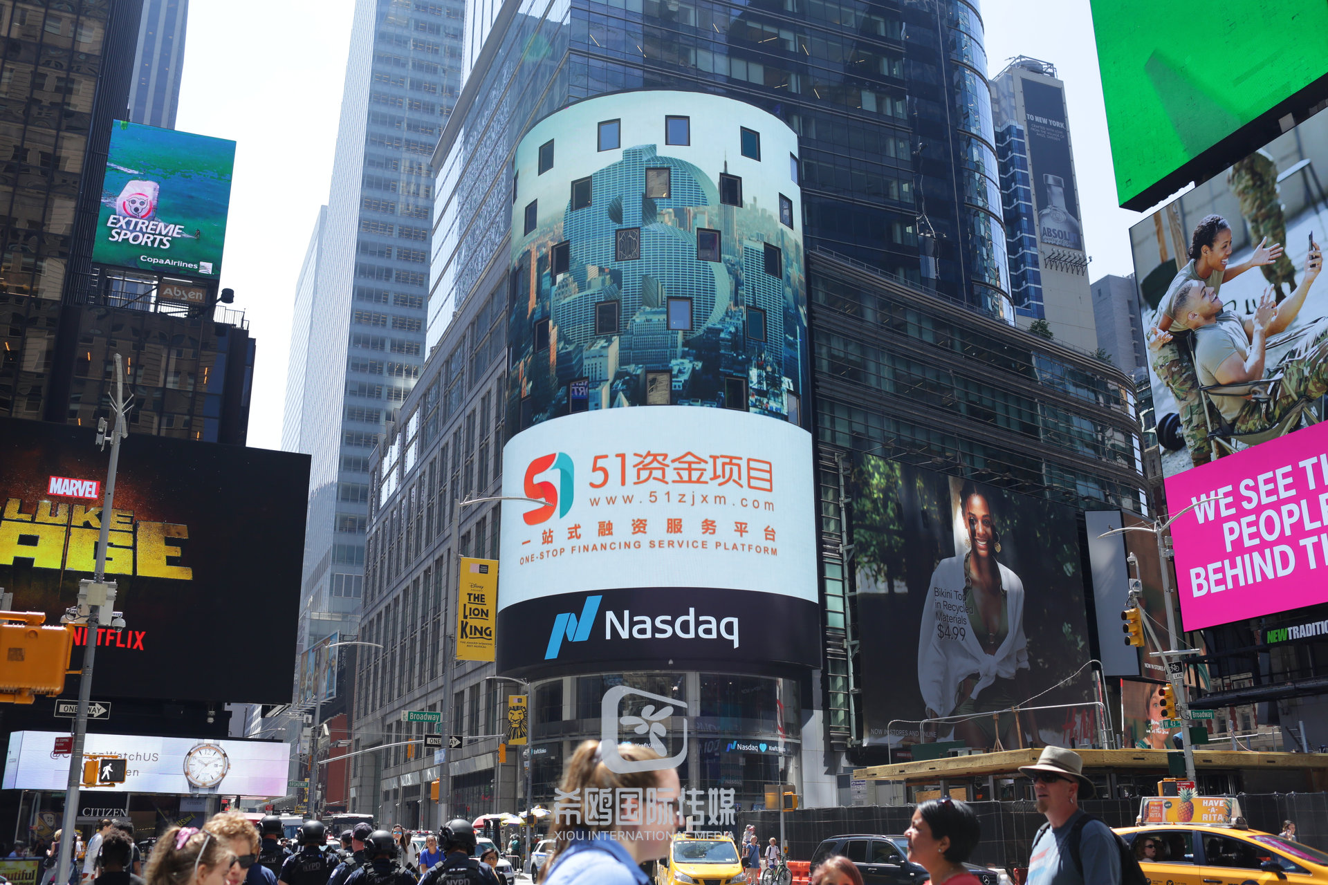纳斯达克大屏客户案例 近期 纽约时代广场大屏广告实拍