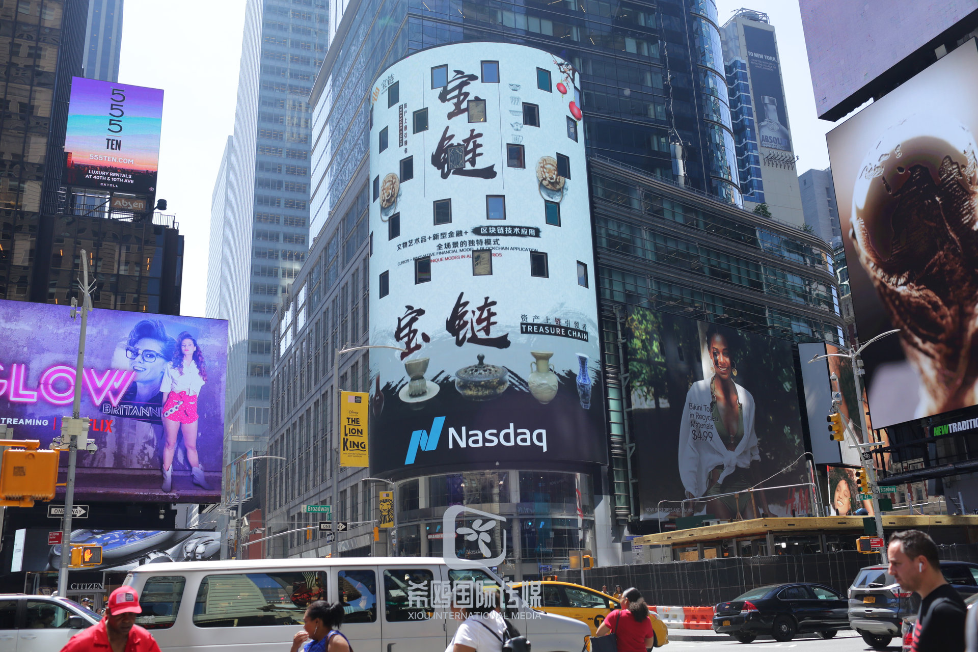 纳斯达克大屏客户案例 近期 纽约时代广场大屏广告实拍